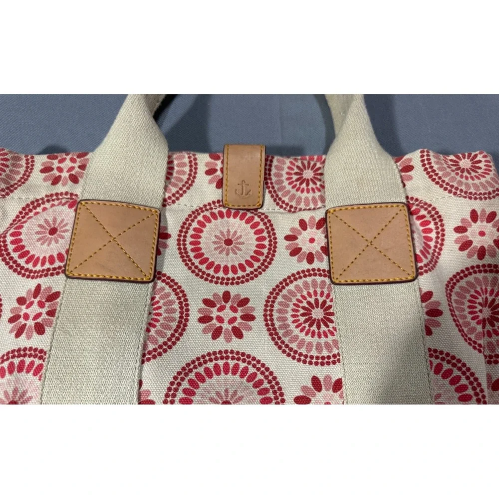 Tommy Hilfiger Medallion Floral Boho Canvas Tote Pink Red Bag Hawaiian